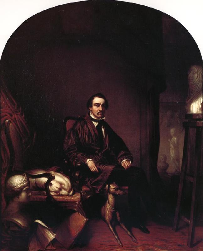 William James Hubard Horatio Greenough,the American Sculptor,in His Studio in Florence oil painting image